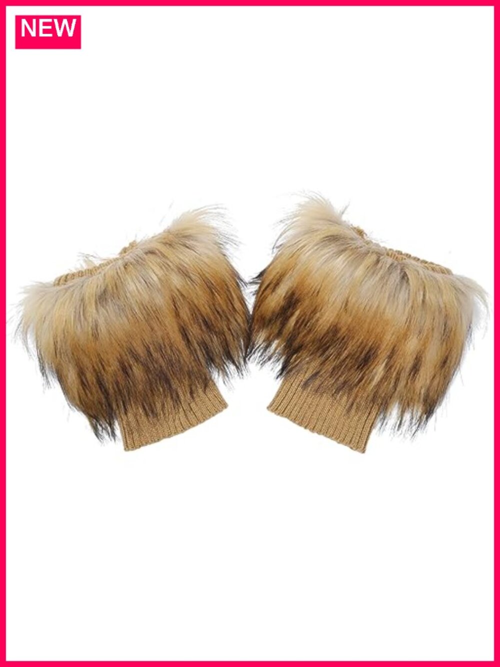 Faux Fur Leg Warmers Short Furry Knitted Boot Toppers One Size